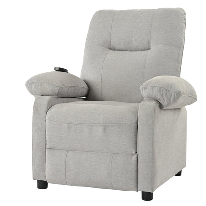 Fauteuil inclinable manuel avec massage chauffant, revêtement en tissu robuste et design portable pour une utilisation en salon