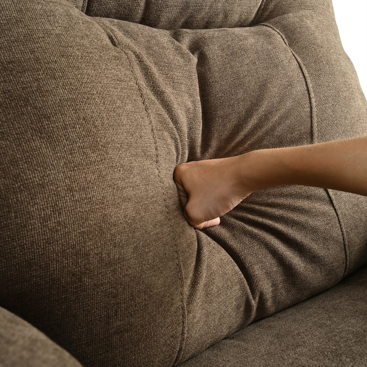 Fauteuil inclinable manuel avec massage chauffant, revêtement en tissu robuste et design portable pour une utilisation en salon