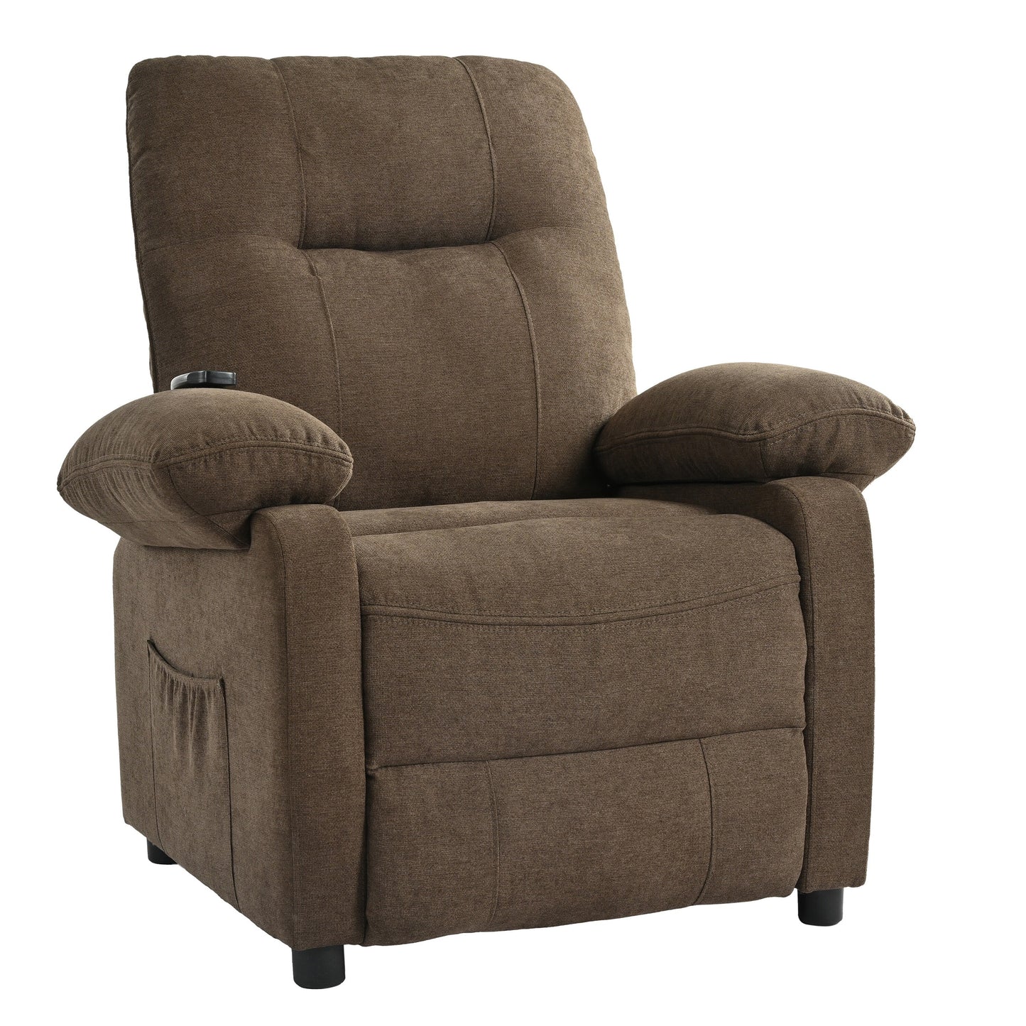 Fauteuil inclinable manuel avec massage et chauffage, cadre en bois massif robuste et revêtement en tissu confortable