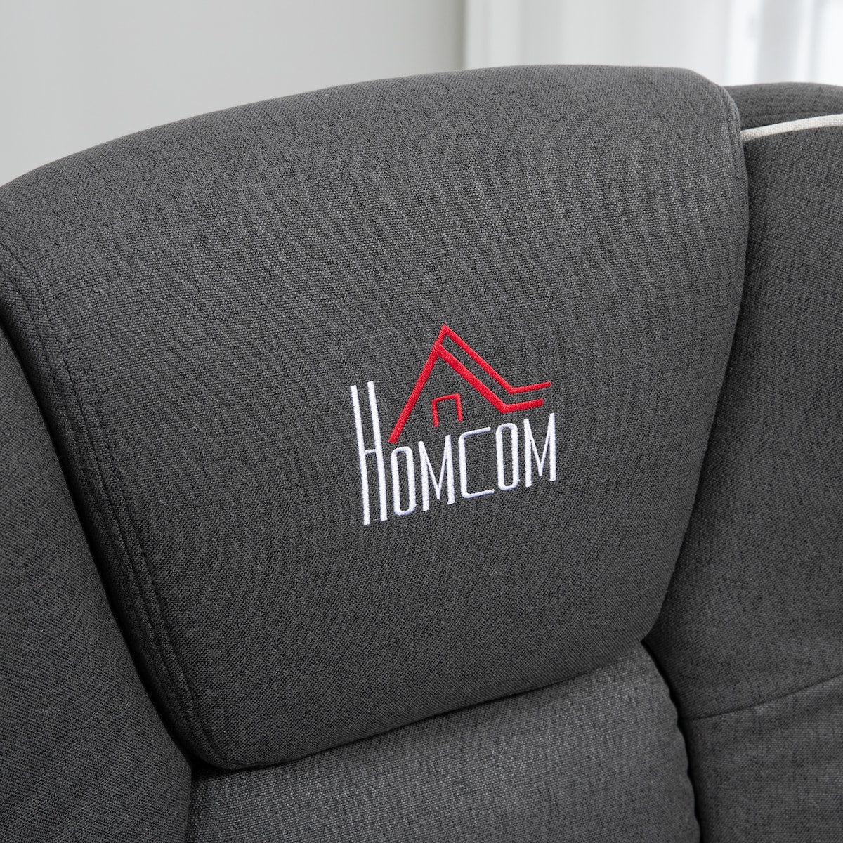 Fauteuil inclinable manuel, pivotant, avec repose-pieds et deux porte-gobelets pour salon, noir