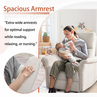 Fauteuil inclinable à bascule manuel pour adultes, fauteuil inclinable à bascule manuel, chaise de chambre d'enfant en tissu, fauteuil inclinable simple, accoudoirs larges