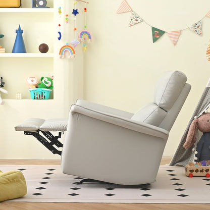 Fauteuil inclinable à bascule manuel pour adultes, fauteuil inclinable à bascule manuel, chaise de chambre d'enfant en tissu, fauteuil inclinable simple, accoudoirs larges