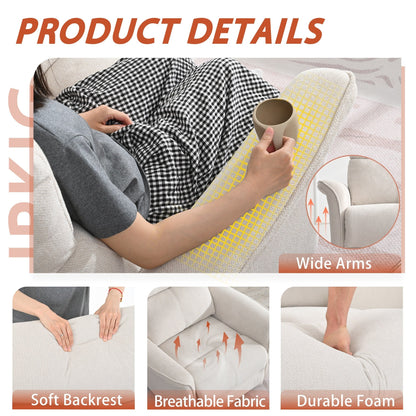 Fauteuil inclinable à bascule manuel pour adultes, fauteuil inclinable à bascule manuel pour petits espaces, chaise de chambre d'enfant en tissu