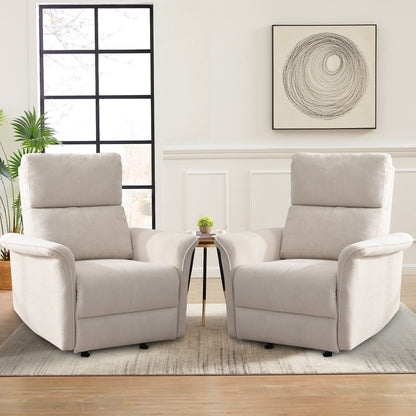 Fauteuil inclinable à bascule manuel pour adultes, fauteuil inclinable à bascule manuel pour petits espaces, chaise de chambre d'enfant en tissu