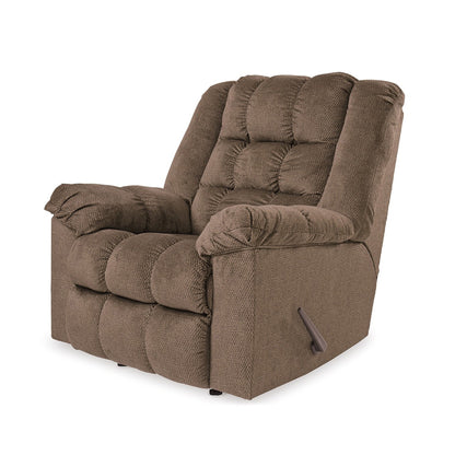 Fauteuil inclinable à bascule manuel, fonction chauffage et massage, brun automne