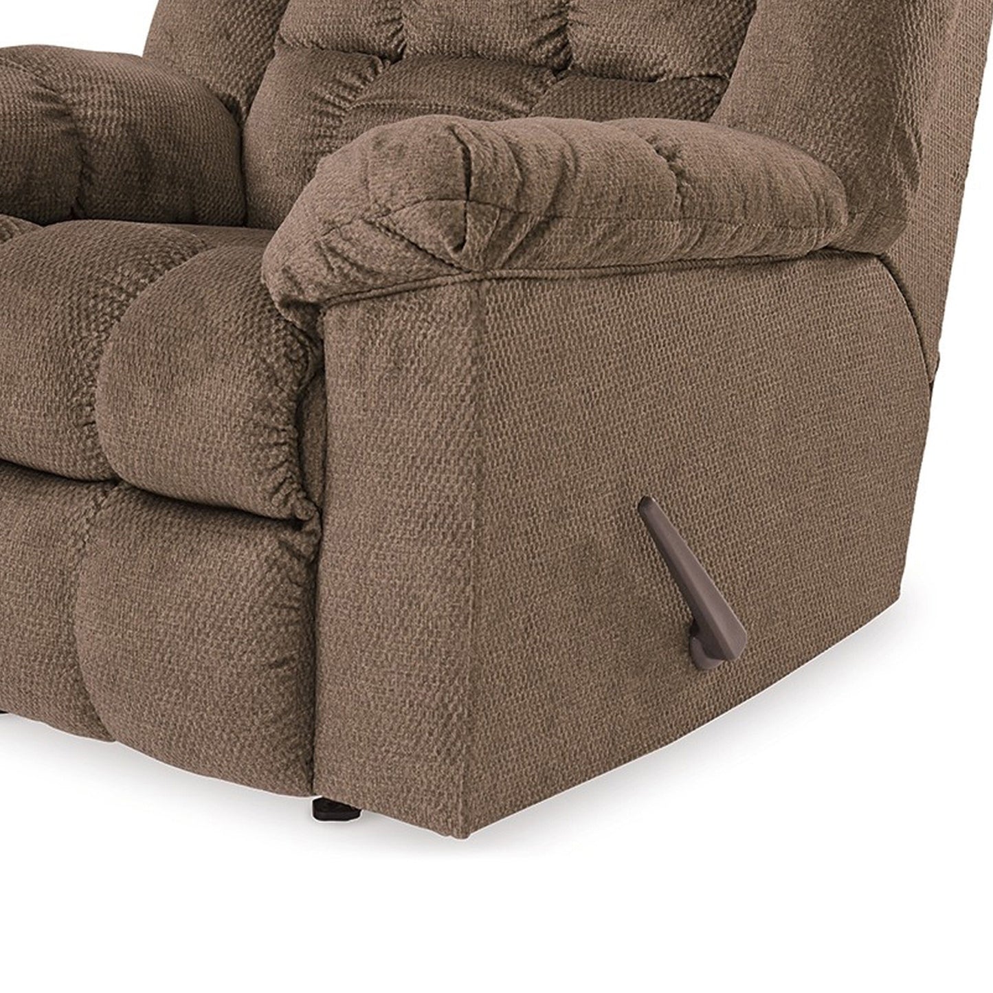 Fauteuil inclinable à bascule manuel, fonction chauffage et massage, brun automne