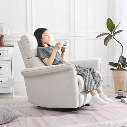 Fauteuil inclinable à bascule manuel, fauteuil inclinable à bascule manuel, chaise de chambre d'enfant en tissu, fauteuil inclinable simple, accoudoirs larges