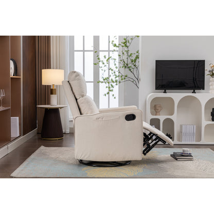 Fauteuil inclinable pivotant manuel avec dossier et repose-pieds réglables