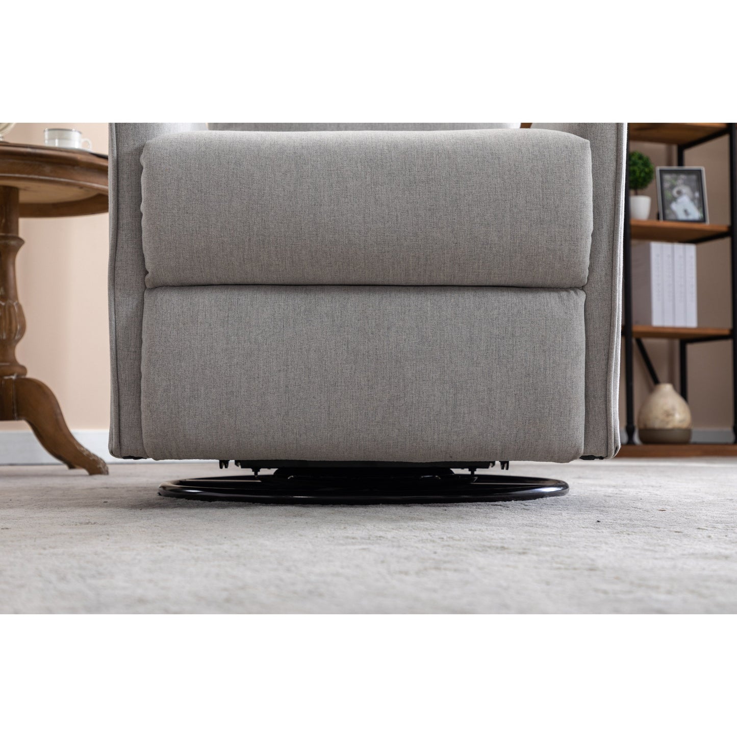 Fauteuil inclinable pivotant manuel avec dossier et repose-pieds réglables