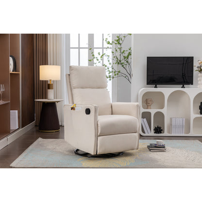 Fauteuil inclinable pivotant manuel avec dossier et repose-pieds réglables