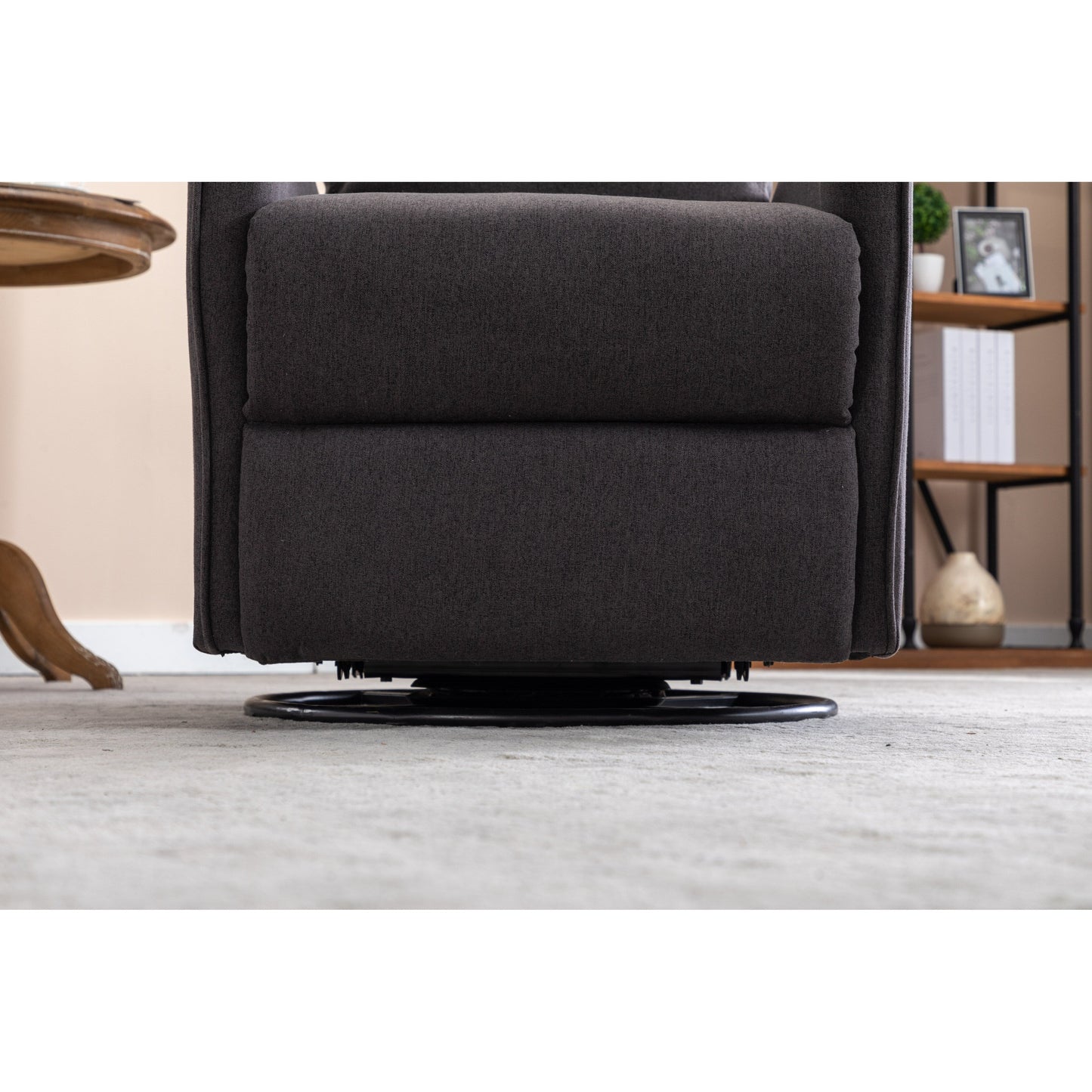 Fauteuil inclinable pivotant manuel avec dossier et repose-pieds réglables