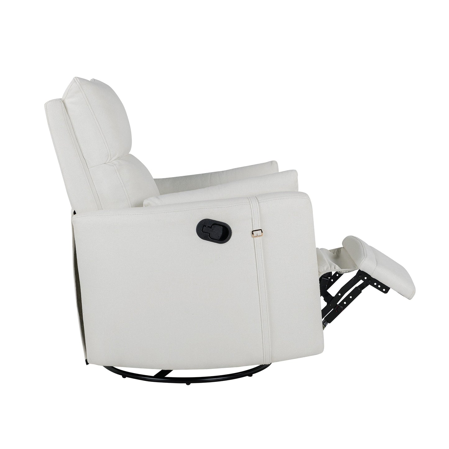 Fauteuil inclinable pivotant et rembourré manuel avec rotation à 360°, dossier réglable et coussins de soutien amovibles