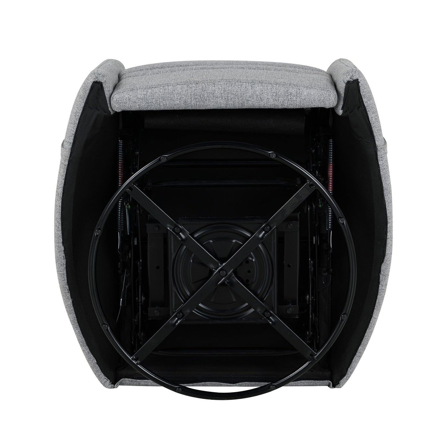 Fauteuil inclinable pivotant et rembourré manuel avec rotation à 360°, dossier réglable et coussins de soutien amovibles