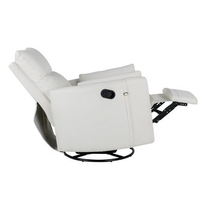 Fauteuil inclinable pivotant et rembourré manuel avec rotation à 360°, dossier réglable et coussins de soutien amovibles