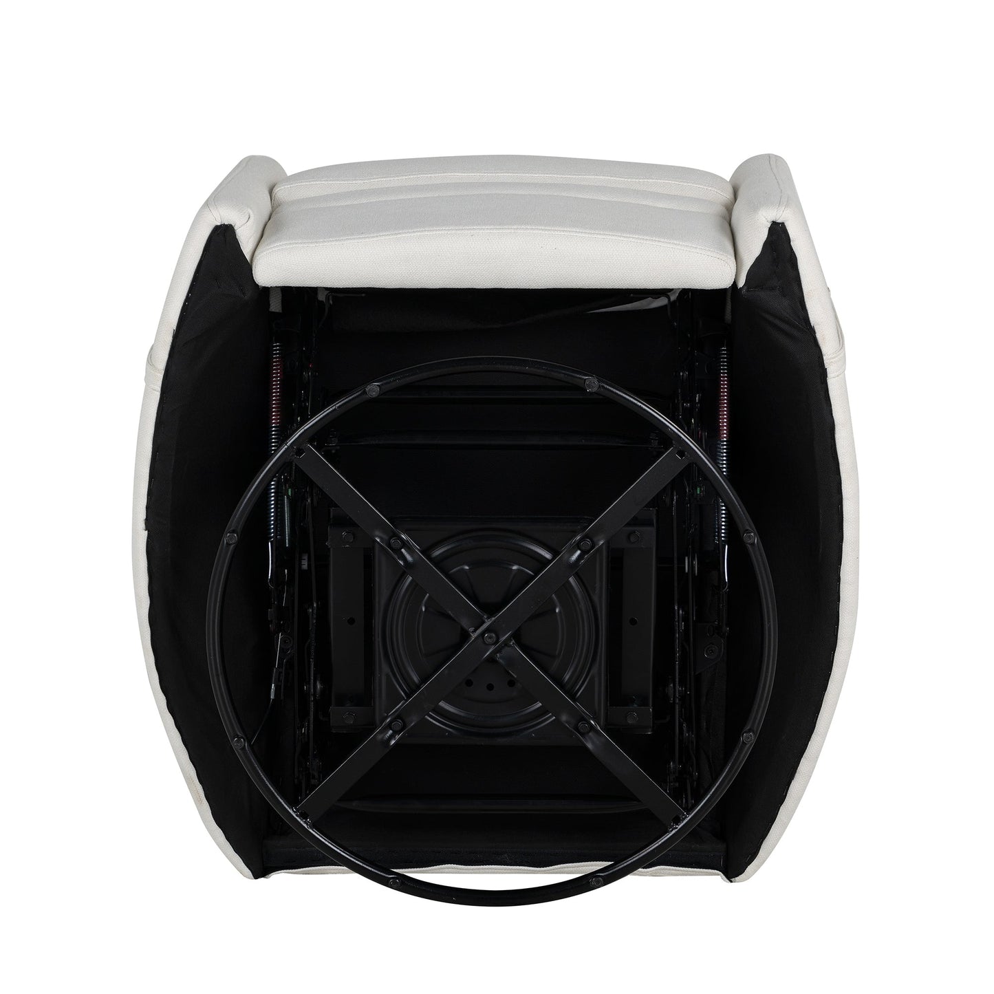 Fauteuil inclinable pivotant et rembourré manuel avec rotation à 360°, dossier réglable et coussins de soutien amovibles