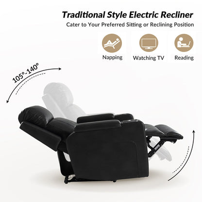 Fauteuil inclinable électrique Marion Classic 35,5 pouces de large avec porte-gobelet par HULALA HOME