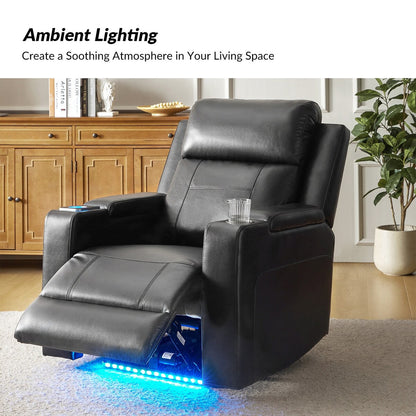 Fauteuil inclinable électrique Marion Classic 35,5 pouces de large avec porte-gobelet par HULALA HOME