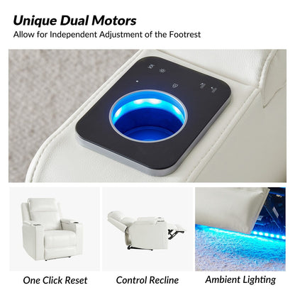 Fauteuil inclinable électrique Marion Classic 35,5 pouces de large avec porte-gobelet par HULALA HOME