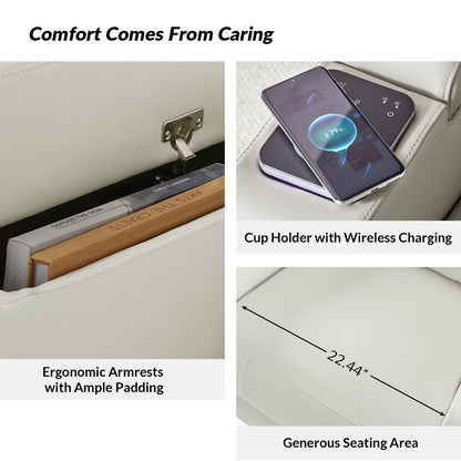 Fauteuil inclinable électrique Marion Classic 35,5 pouces de large avec porte-gobelet par HULALA HOME