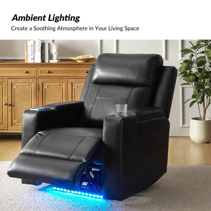 Fauteuil inclinable électrique Marion Classic 35,5 pouces de large avec porte-gobelet par HULALA HOME