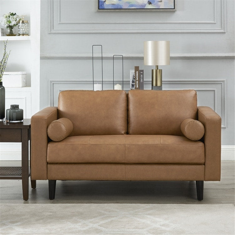 Canapé en cuir véritable du milieu du siècle pour salon, canapé de luxe, meubles pour maison, bureau, chambre à coucher