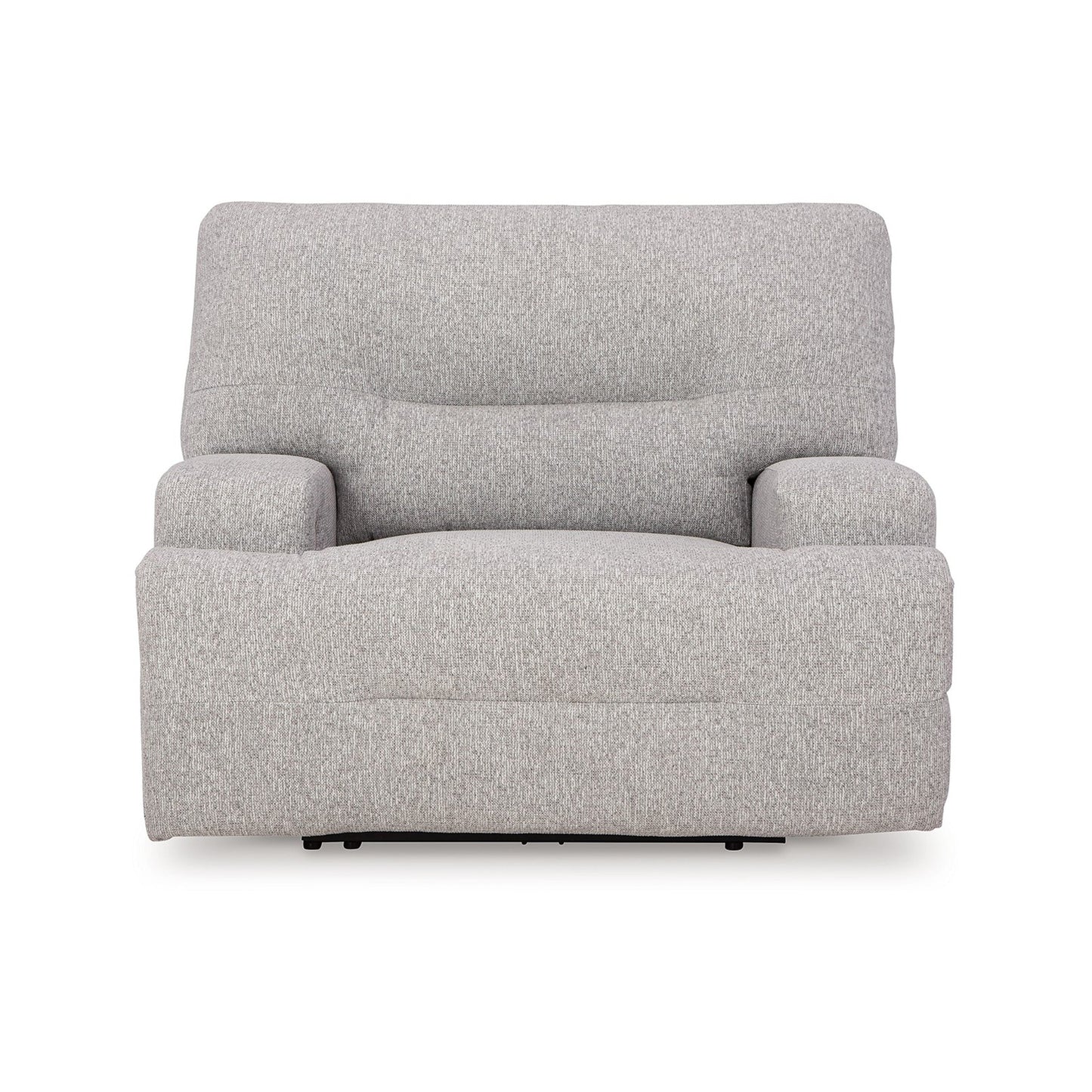 Fauteuil inclinable électrique Marissa à siège large, polyester gris, rembourrage moelleux