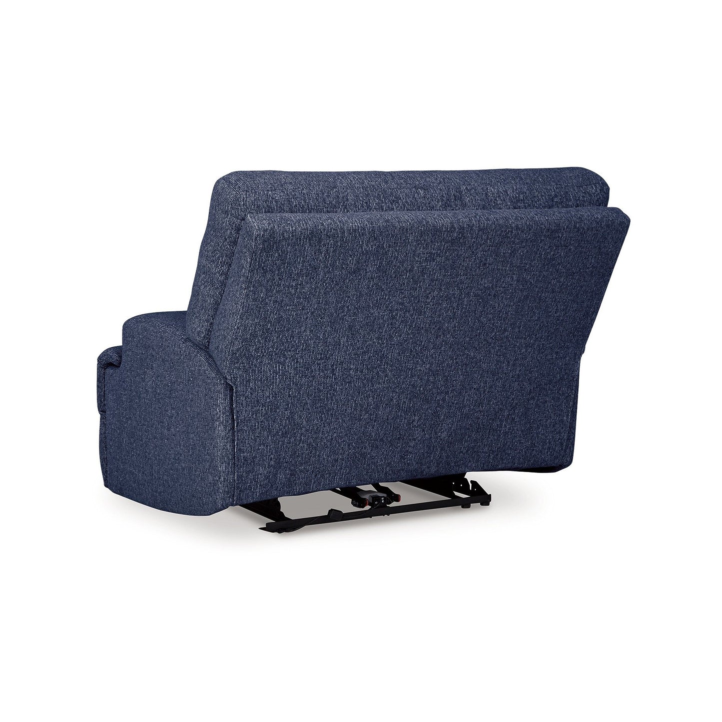 Fauteuil inclinable électrique Marissa à siège large, polyester bleu marine doux