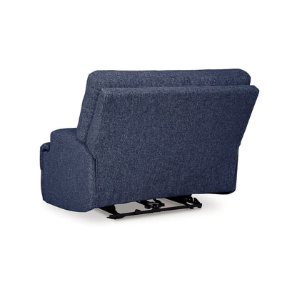 Fauteuil inclinable électrique Marissa à siège large, polyester bleu marine doux