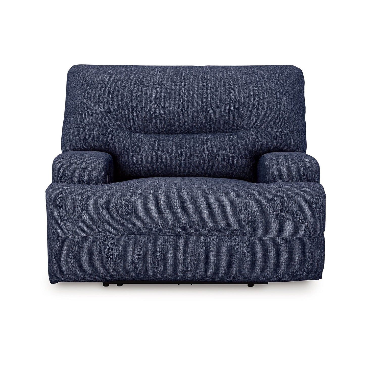 Fauteuil inclinable électrique Marissa à siège large, polyester bleu marine doux