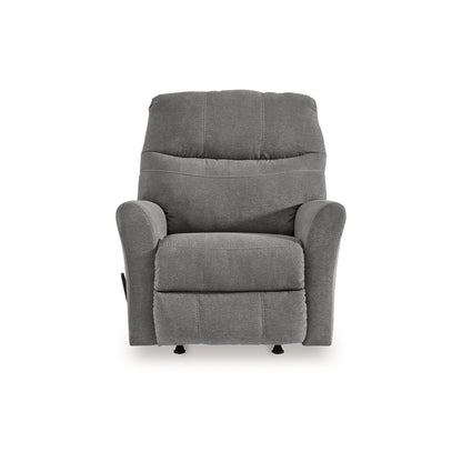 Fauteuil inclinable manuel Marlow, mouvement de bascule, polyester gris