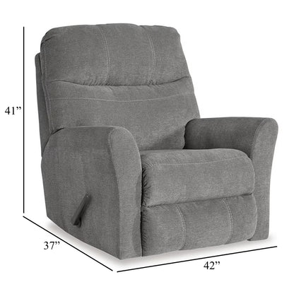 Fauteuil inclinable manuel Marlow, mouvement de bascule, polyester gris
