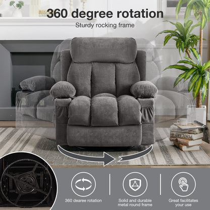 Fauteuil inclinable pivotant à 360°, chauffant, porte-gobelets et port USB