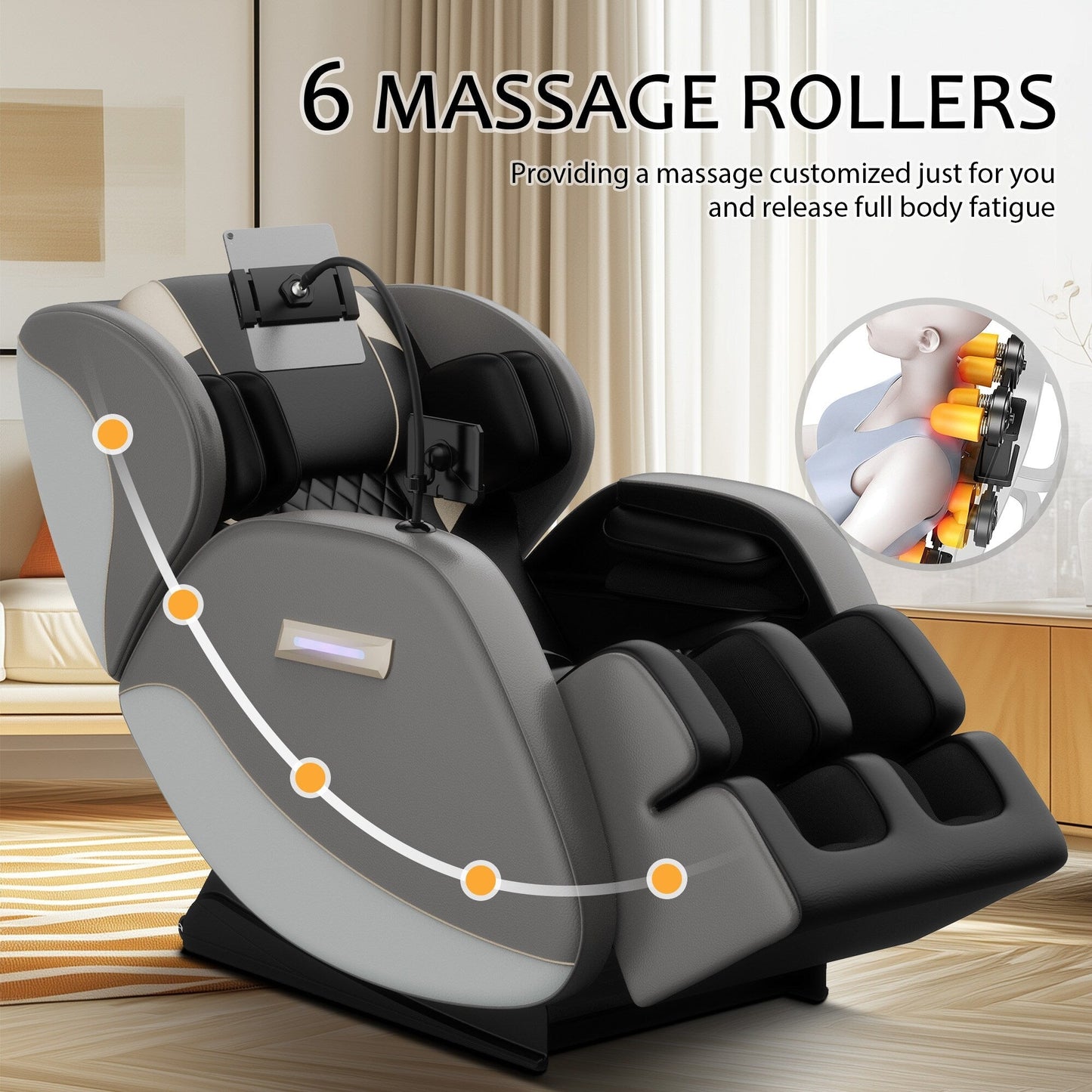 Fauteuil de massage inclinable à gravité zéro