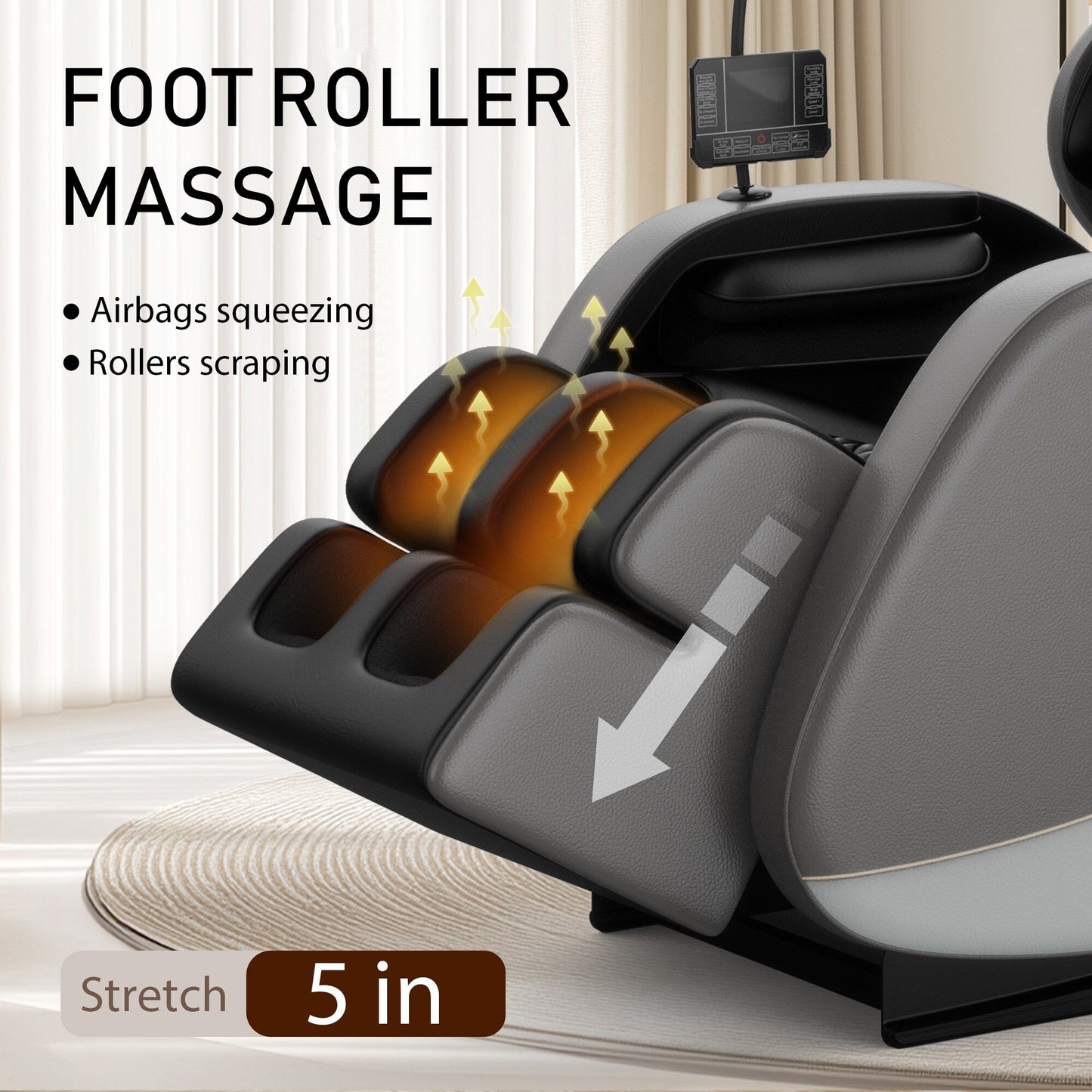 Fauteuil de massage inclinable à gravité zéro