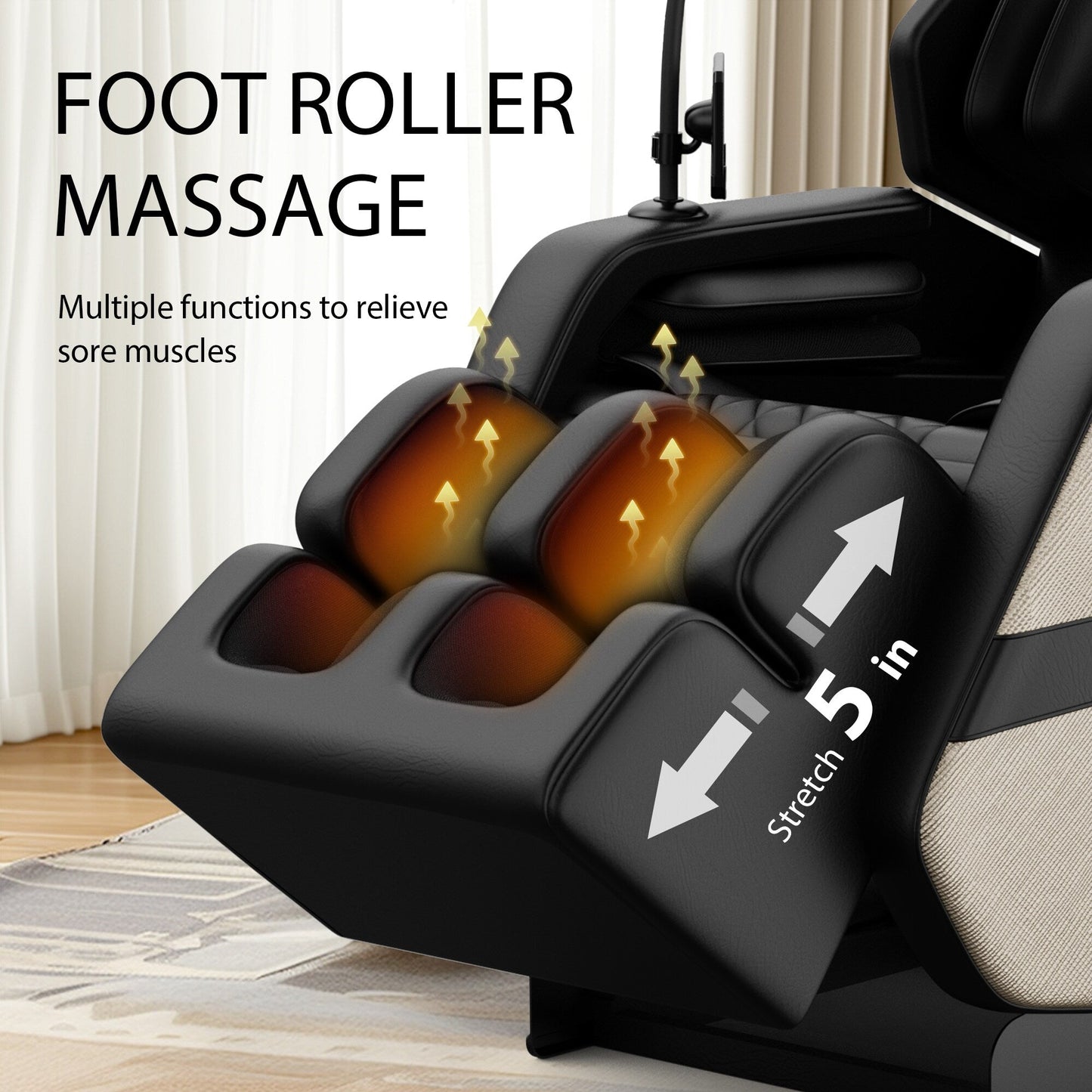 Fauteuil de massage inclinable à gravité zéro