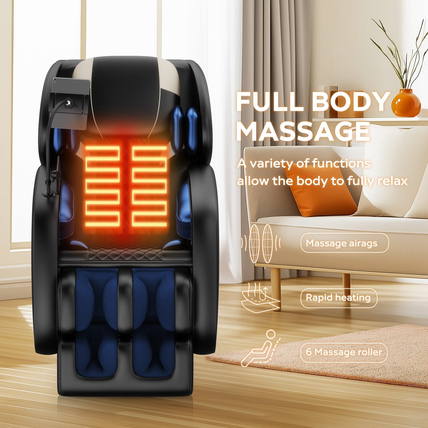 Fauteuil de massage inclinable à gravité zéro