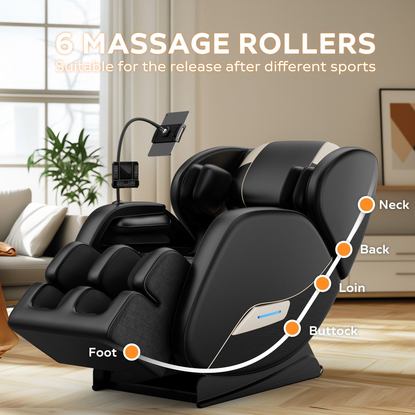 Fauteuil de massage inclinable à gravité zéro