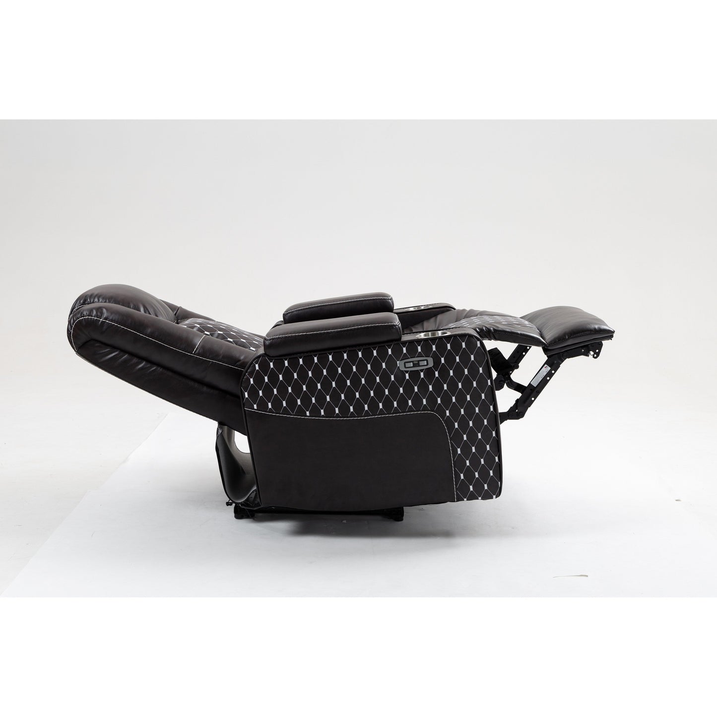 Fauteuil inclinable massant avec deux télécommandes, chargement sans fil et porte-gobelet