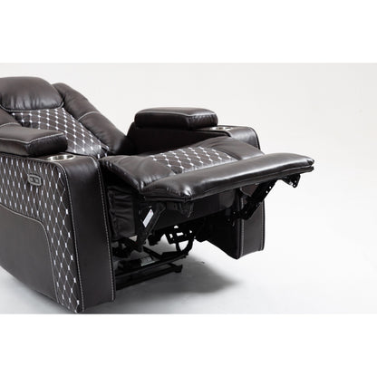 Fauteuil inclinable massant avec deux télécommandes, chargement sans fil et porte-gobelet