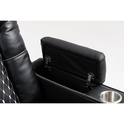 Fauteuil inclinable massant avec deux télécommandes, chargement sans fil et porte-gobelet