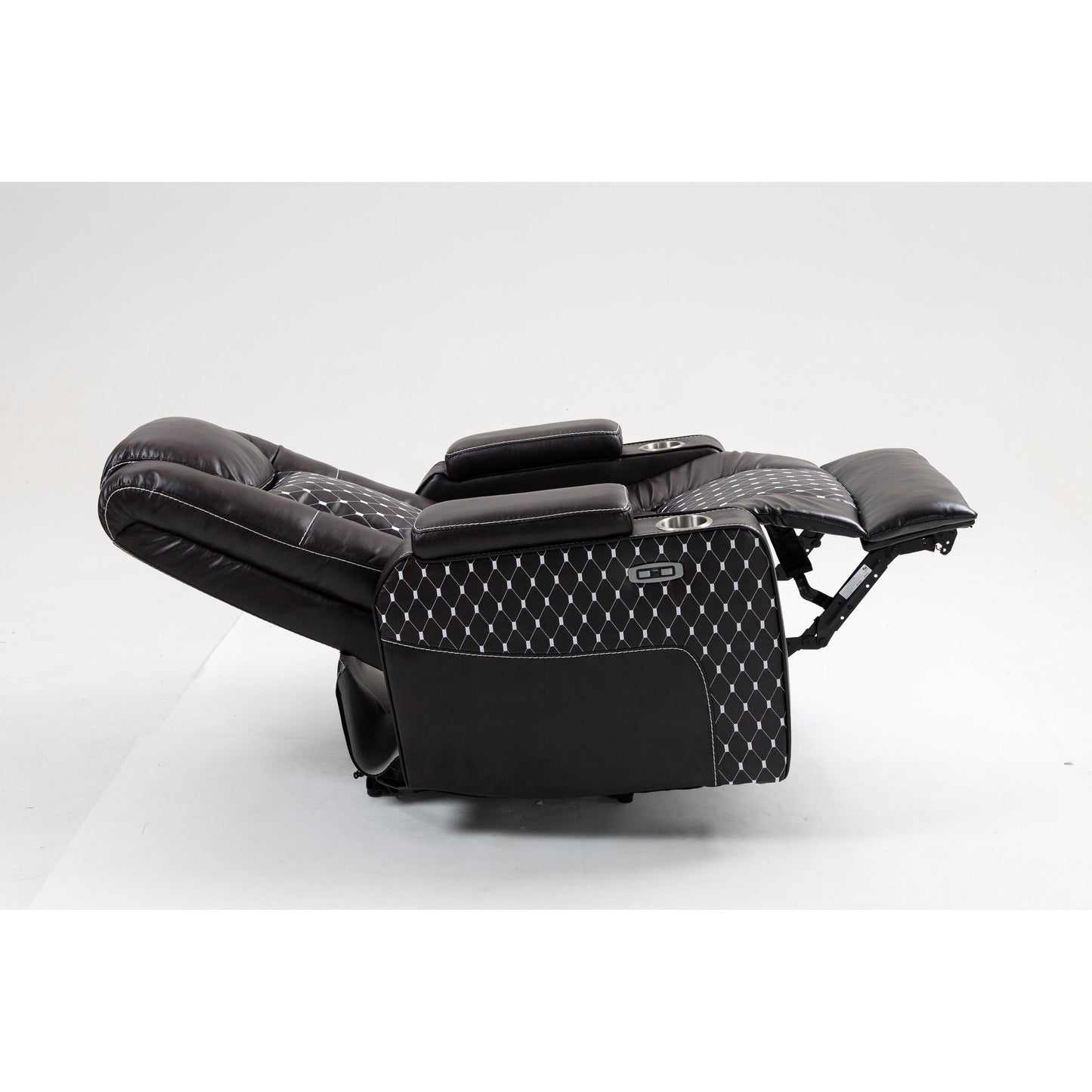 Fauteuil inclinable massant avec deux télécommandes, chargement sans fil et porte-gobelet