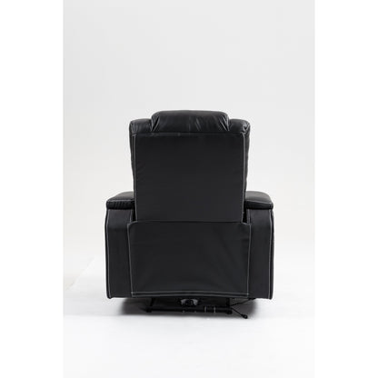 Fauteuil inclinable massant avec deux télécommandes, chargement sans fil et porte-gobelet