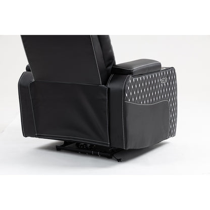 Fauteuil inclinable massant avec deux télécommandes, chargement sans fil et porte-gobelet