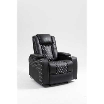 Fauteuil inclinable massant avec deux télécommandes, chargement sans fil et porte-gobelet