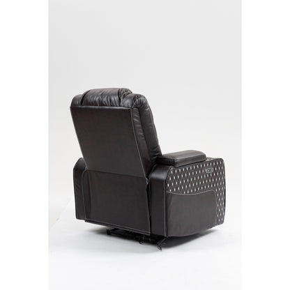 Fauteuil inclinable massant avec deux télécommandes, chargement sans fil et porte-gobelet