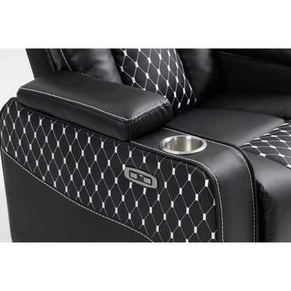 Fauteuil inclinable massant avec deux télécommandes, chargement sans fil et porte-gobelet