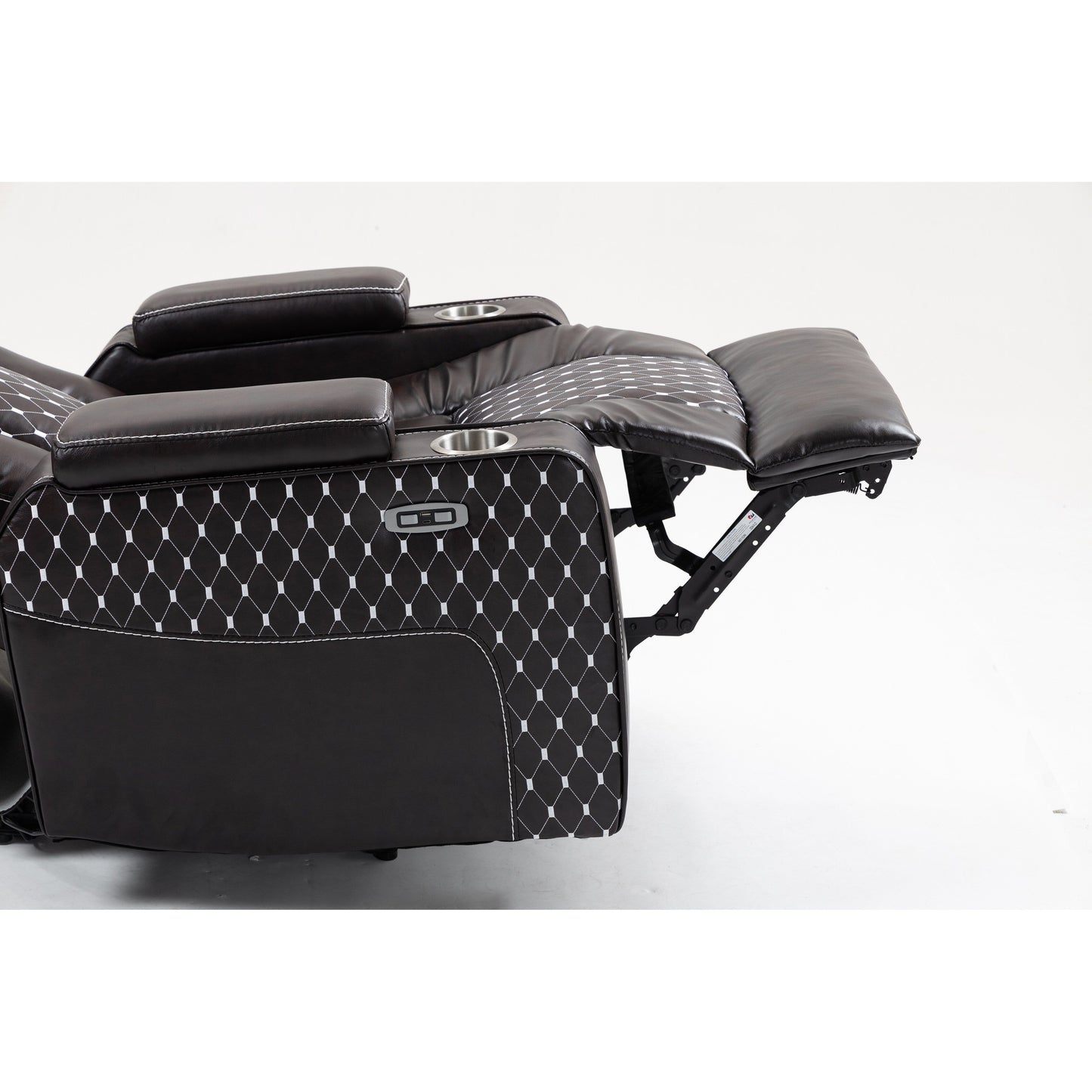 Fauteuil inclinable massant avec deux télécommandes, chargement sans fil et porte-gobelet