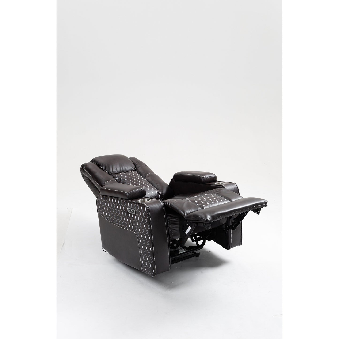 Fauteuil inclinable massant avec deux télécommandes, chargement sans fil, porte-gobelet et rangement latéral - Positions d'inclinaison infinies