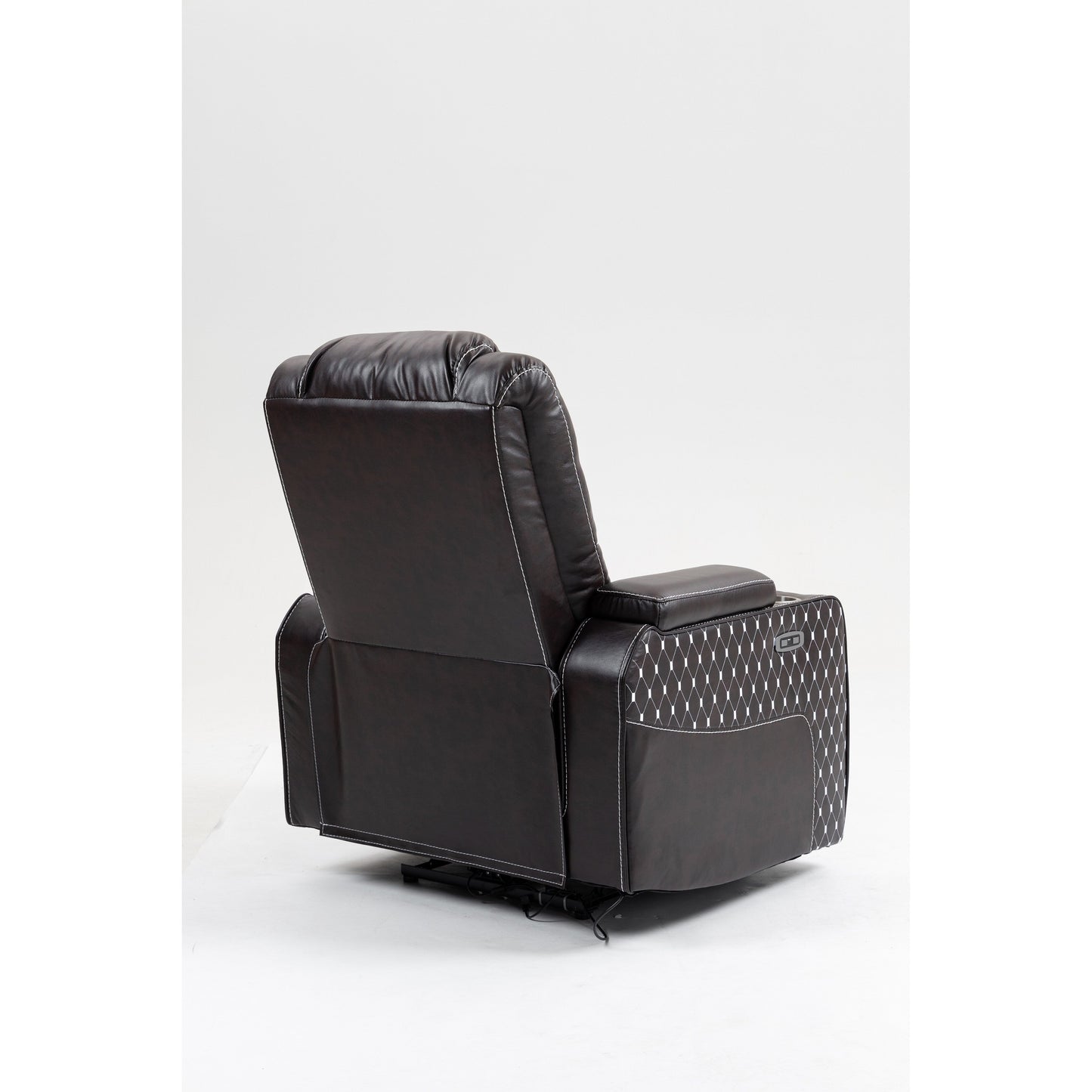 Fauteuil inclinable massant avec deux télécommandes, chargement sans fil, porte-gobelet et rangement latéral - Positions d'inclinaison infinies