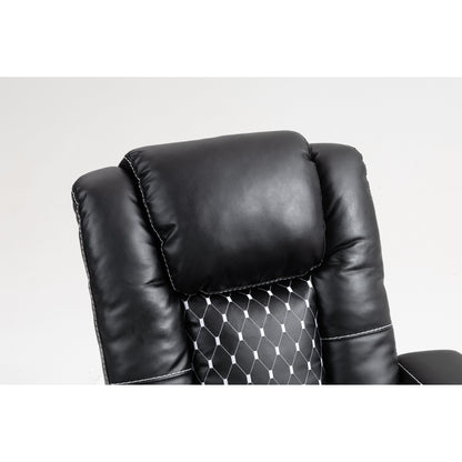 Fauteuil inclinable massant avec deux télécommandes, chargement sans fil, porte-gobelet et rangement latéral - Positions d'inclinaison infinies